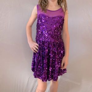 Children’s purple sparkly dance costume